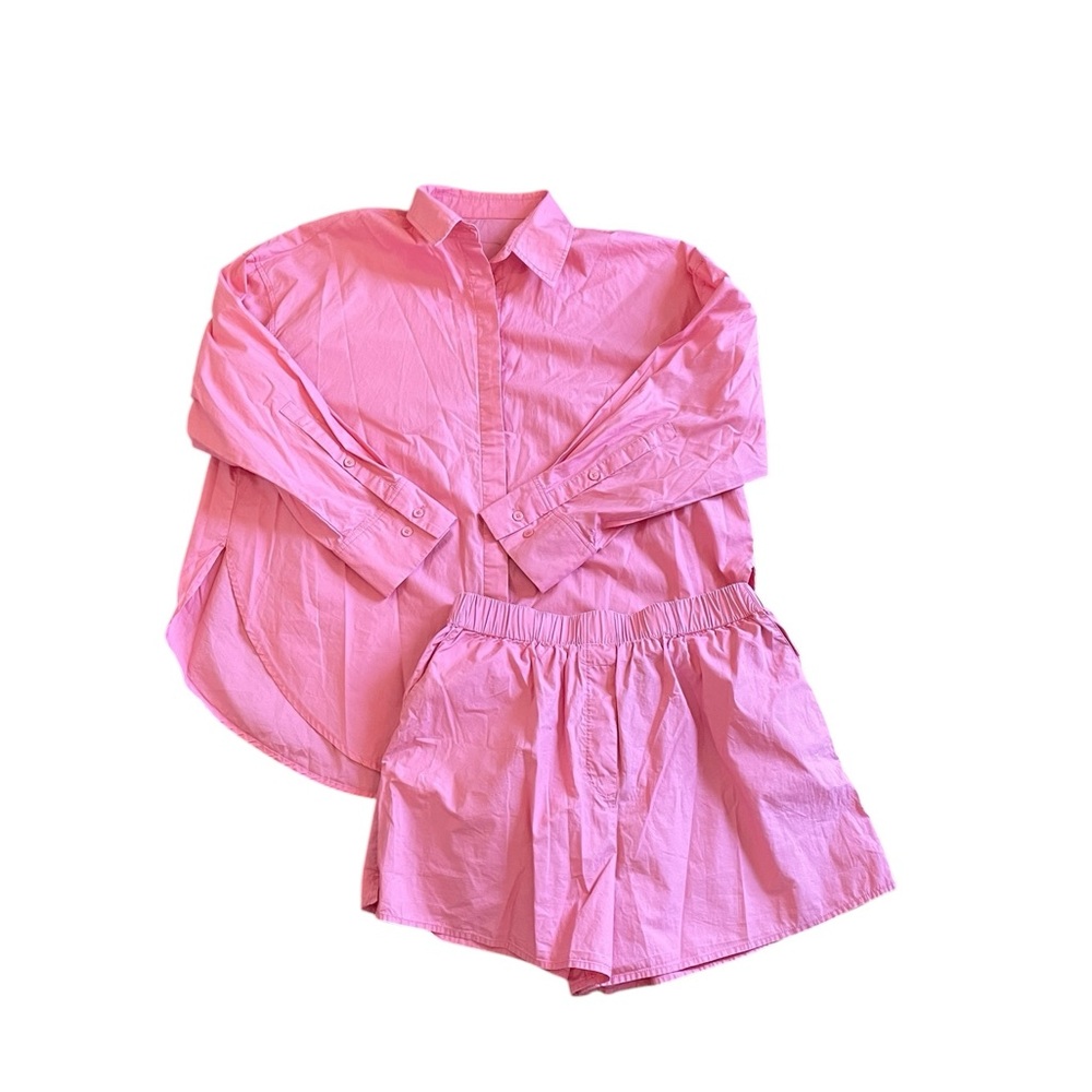 DAILY DRILLS Poplin Cotton Button Down Shirt and Boxer Shorts Set - Picture 2 of 14